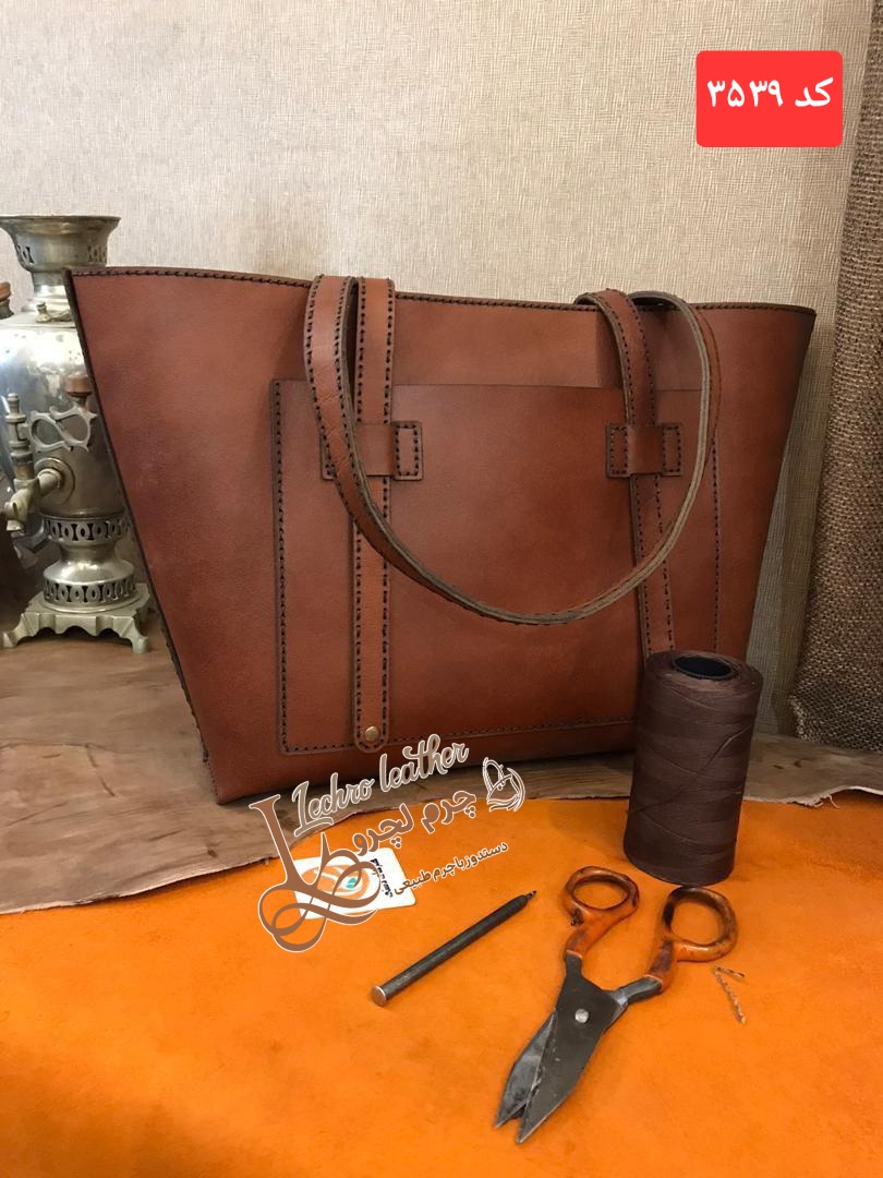 کیف دستی تُت بگ  زنانه چرم طبیعی و دستدوز چرم لِچرو کد ۳۵۳۹