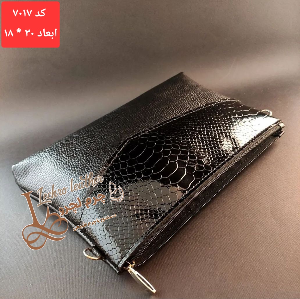 کیف دستی زنانه چرم طبیعی و دستدوز چرم لِچرو کد ۷۰۱۷