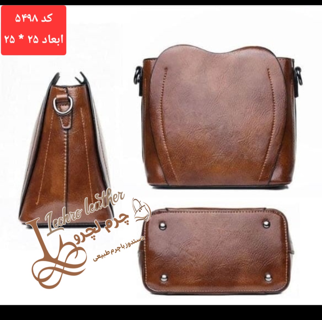 کیف دستی زنانه چرم طبیعی و دستدوز چرم لِچرو کد ۵۴۹۸