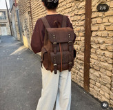 کیف کوله چرم طبیعی دستدوز کد ۱۰۴۲۳