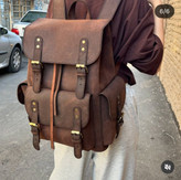 کیف کوله چرم طبیعی دستدوز کد ۱۰۴۲۳
